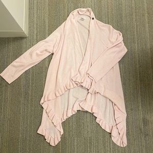 Claudia Nichole silk and cashmere ruffle sweater duster